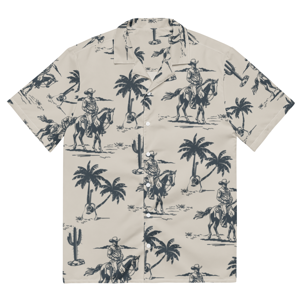 Vacation Cowboy White Hawaiian Shirt Front