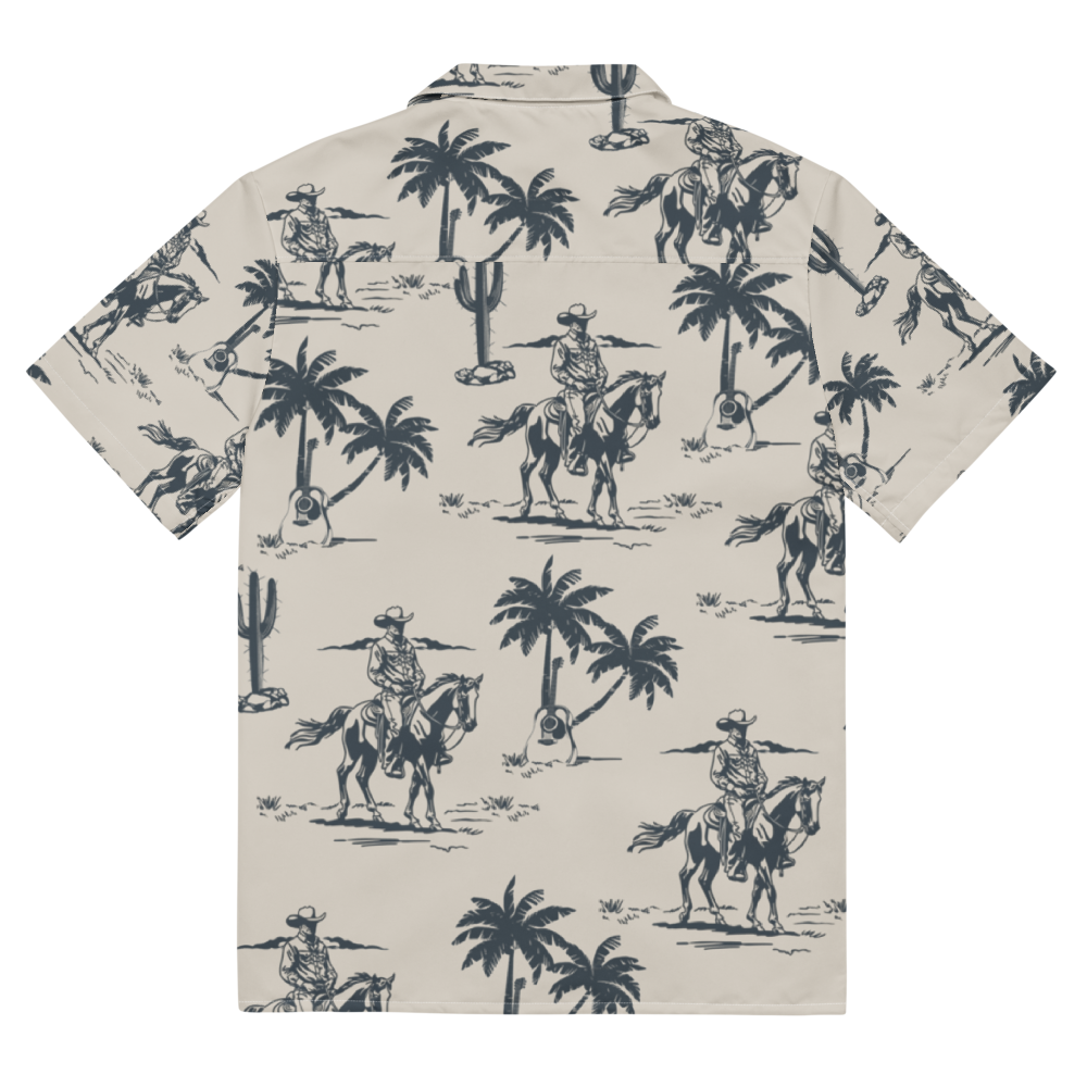 Vacation Cowboy White Hawaiian Shirt Back